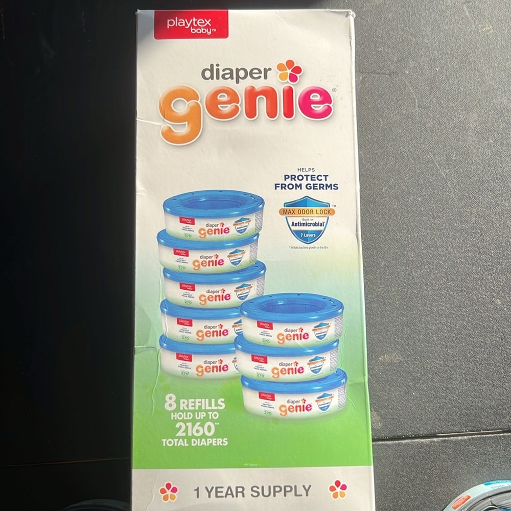 Diaper Genie Playtex Odor Lock  Diaper Pail Refills 8  - ONE YEAR SUPPLY Baby